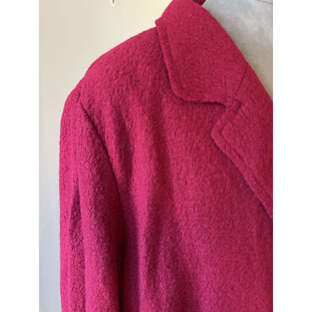 J Jill Raspberry Jacket Blazer Boiled Wool Blend Pockets Snap Front XL Fall - Picture 16 of 16
